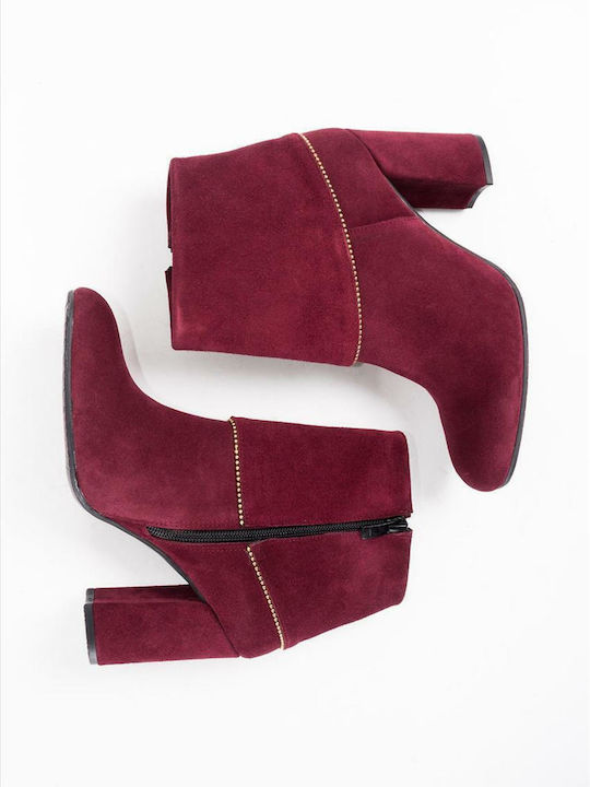 New Matic 420 Suede Women's Ankle Boots Burgundy