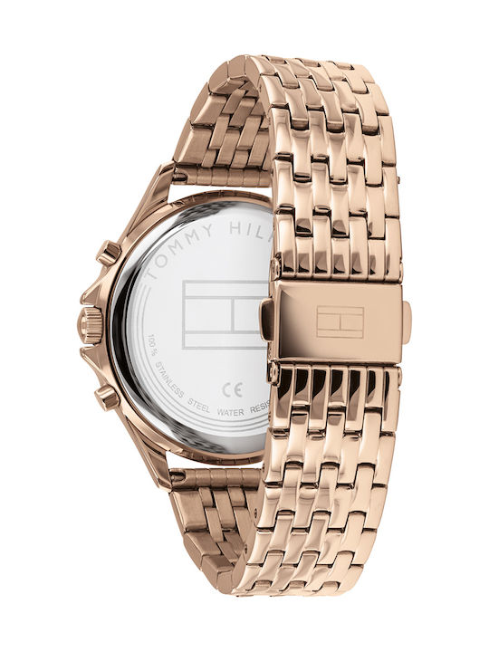 Tommy Hilfiger Ari Women's Watch Chronograph with Pink Gold Metal Bracelet