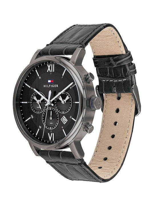 Tommy Hilfiger Evan Men's Watch 44mm Chronograph Battery with Gray Leather Strap