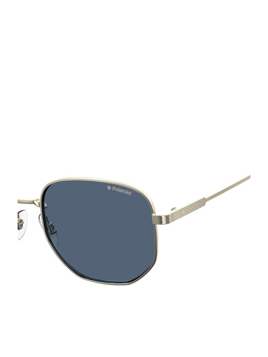 Polaroid Men's Sunglasses with Gold Metal Frame and Blue Lens PLD2081/S/X 3YGC3