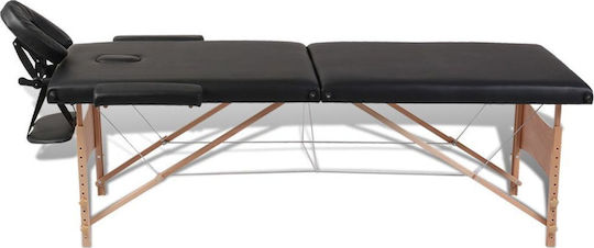 vidaXL Bett Massage und Physiotherapie Schwarz aus Holz 186x68cm. 2 Positionen