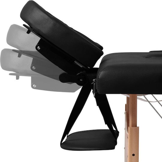 vidaXL Bett Massage und Physiotherapie Schwarz aus Holz 186x68cm. 2 Positionen