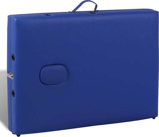 vidaXL Wooden Portable/Folding Blue Massage and Physiotherapy Bed 186x68cm 3 Positions