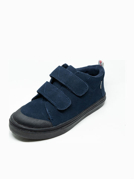 Suede Παιδικά Μποτάκια με Σκρατς Navy Μπλε