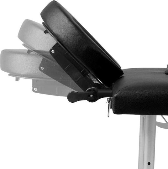 vidaXL Aluminum Portable/Folding Black Massage and Physiotherapy Bed 186x68cm 4 Positions