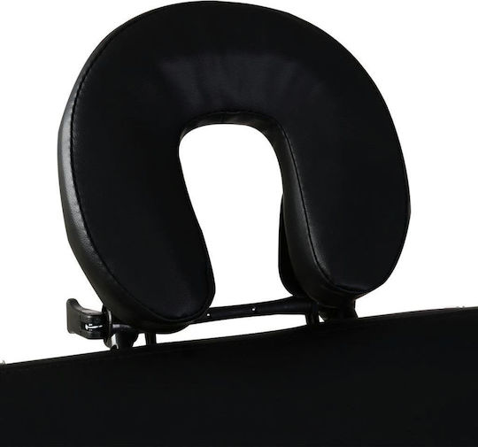 vidaXL Aluminum Portable/Folding Black Massage and Physiotherapy Bed 186x68cm 2 Positions
