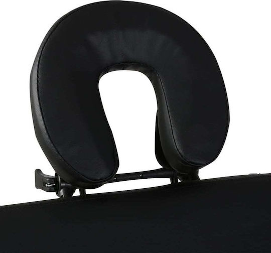 vidaXL Wooden Portable/Folding Black Massage and Physiotherapy Bed 186x68cm 4 Positions