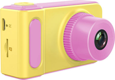 TD-KD001 Compact Φωτογραφική Μηχανή 0.3MP με Οθόνη 2" Κίτρινη / Ροζ