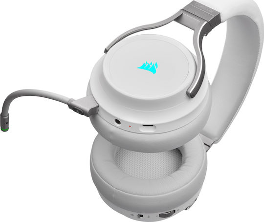 Corsair Virtuoso RGB Wireless Over Ear Gaming Headset με σύνδεση USB Λευκό