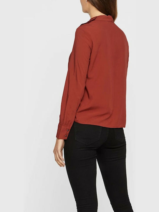 Vero Moda Women's Blouse Long Sleeve Madder Brown