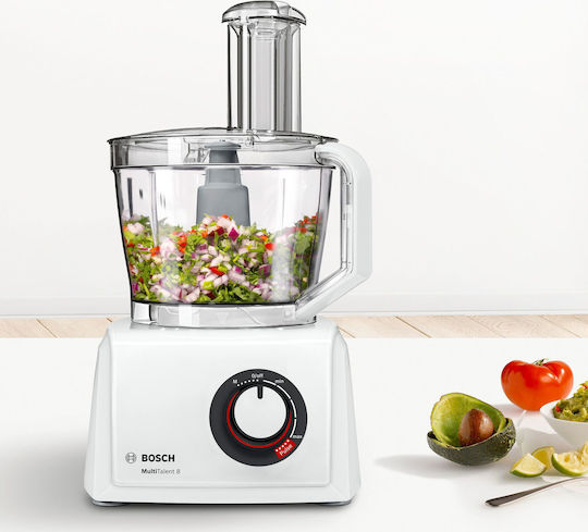 Bosch Multifunctional Food Processor 1000W with Pot 3.9lt and Jug Blender White