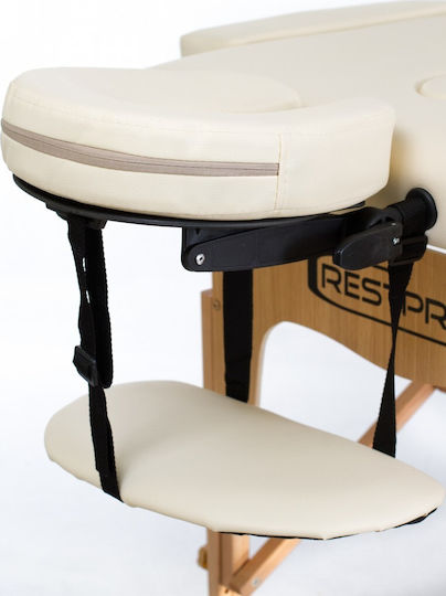 Rest Pro Classic 3 Wooden Portable/Folding Ecru Massage and Physiotherapy Bed 192x70cm