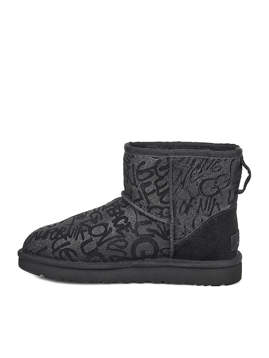 ugg classic mini sparkle graffiti boot