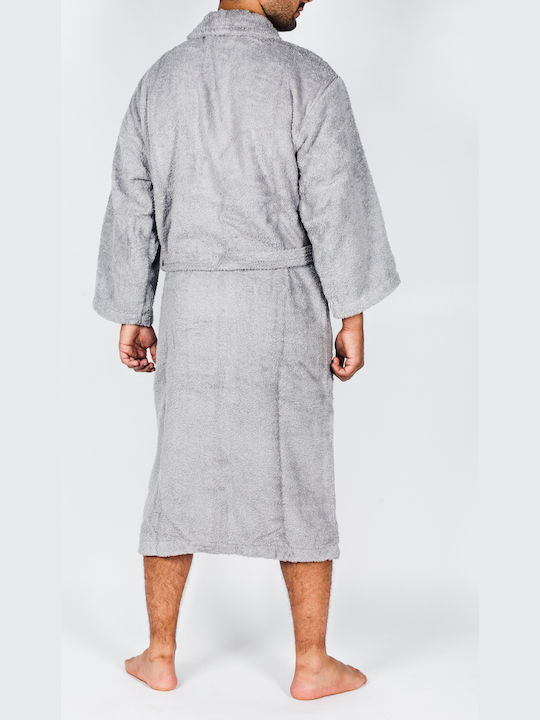 Flamingo Fresh Bathrobe with Collar Grey 450gr/m²