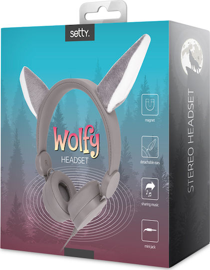 Setty Wolfy Жични On Ear Слушалки Сиви