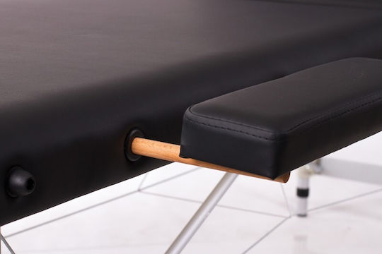 Rest Pro Alu 3 Pat Masaj și Fizioterapie Portabil Negru din Aluminiu 192x70cm
