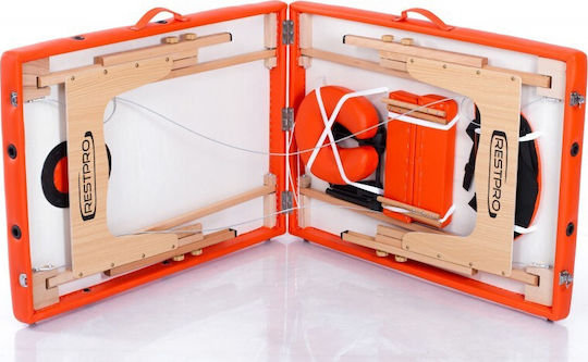 Rest Pro Classic 2 Wooden Portable/Folding Orange Massage and Physiotherapy Bed 192x70cm