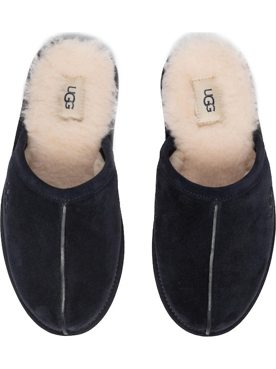 Scuff Men's Slippers with Fur Blue