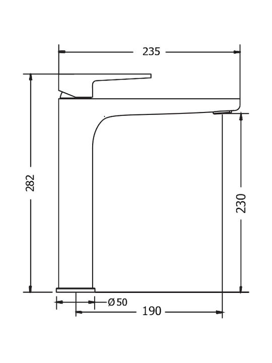 Viospiral Optima Plus Αναμεικτική Μπαταρία Νιπτήρα Ψηλή Ασημί