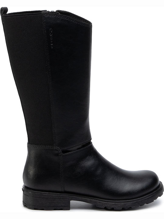 Geox J Olivia Stiv Ali C Kids Leather Boots Black