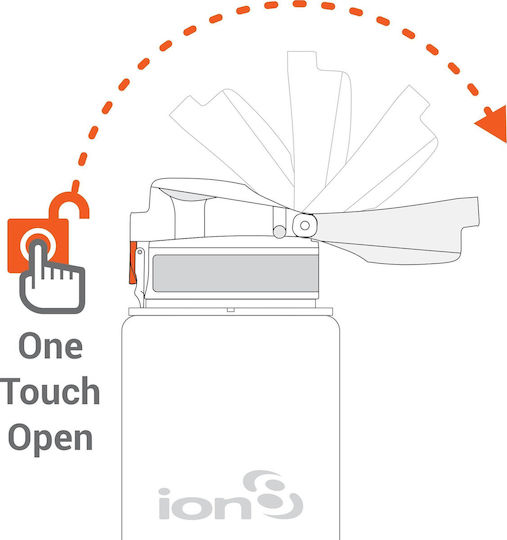 Ion8 Sport Pod Παιδικό Παγούρι Πλαστικό με Καλαμάκι Non Spill Γκρι 400ml