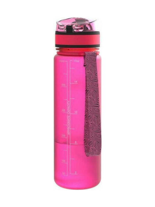 Ion8 Slim Plastic Water Bottle 600ml Pink