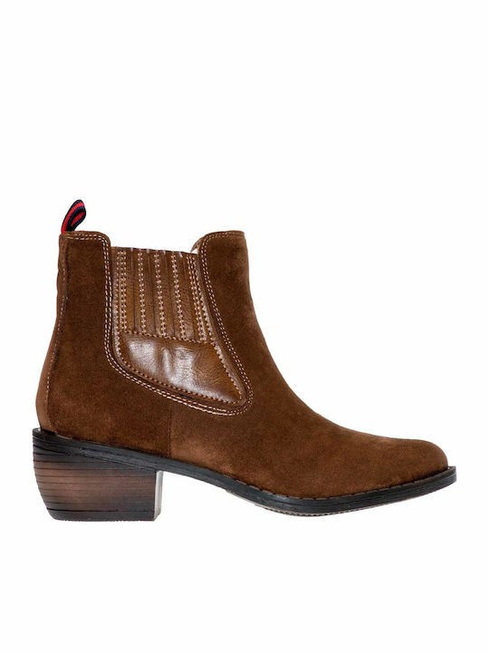 Envie Shoes Suede Women's Chelsea Boots Tabac Brown