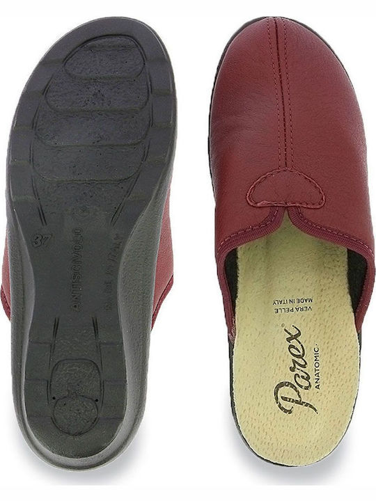Anatomical Leather Women's Slippers Burgundy