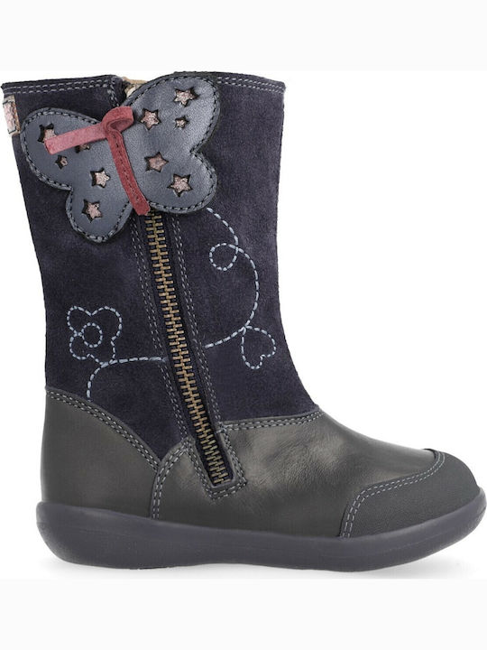 Kids Boots with Zipper Navy Blue
