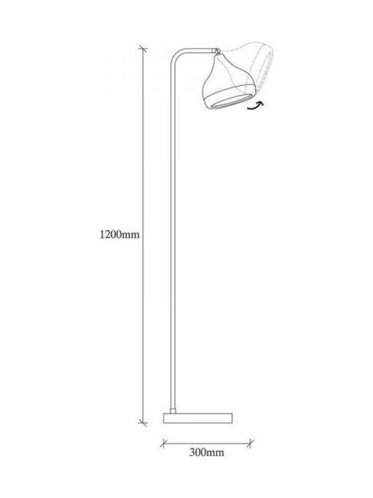 Pakketo PWL-0068 Φωτιστικό Δαπέδου Υ120xΜ17εκ. με Ντουί για Λαμπτήρα E27 Μαύρο