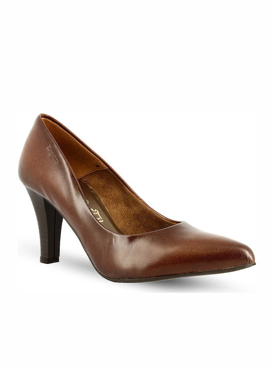 Anatomic Leather Pointed Toe Stiletto Tambac Brown High Heels