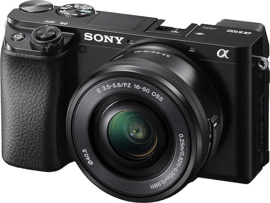 Sony α6100 Безогледален Фотоапарат Комплект (E PZ 16-50mm F3.5-5.6 OSS) Черна