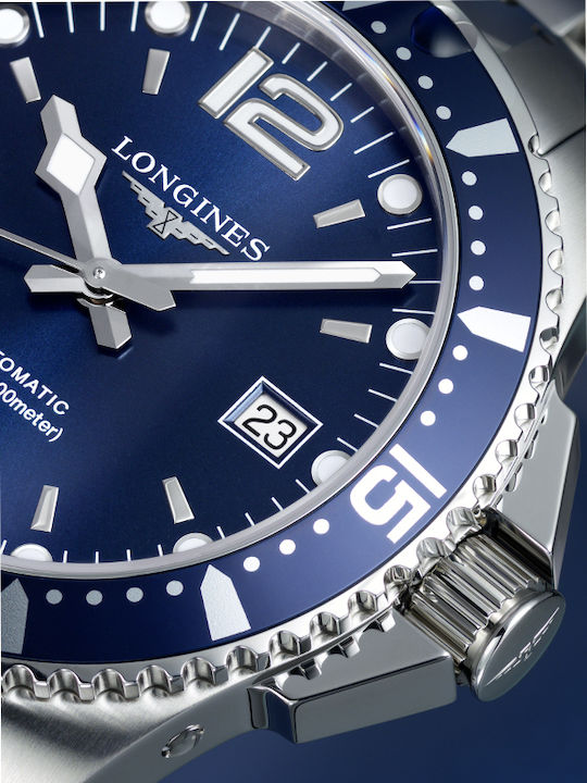 Longines Hydroconquest Herrenuhr 41mm Automatisch mit Silber Metallarmband