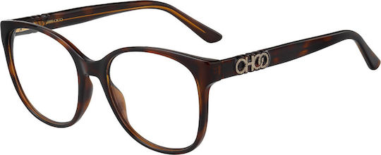 Jimmy Choo Damen Acetat Brillengestell Braun Schildpatt JC242 086