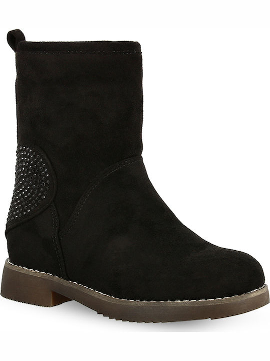 Kelly Anatomice Ghete Copii din Suede cu Fermuar Negre