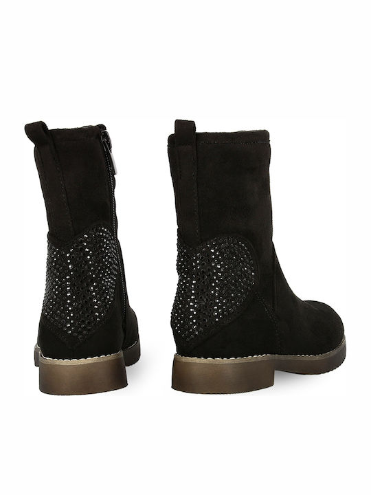 Kelly Anatomice Ghete Copii din Suede cu Fermuar Negre