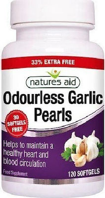 Natures Aid Odourless Garlic Pearls 120 μαλακές κάψουλες