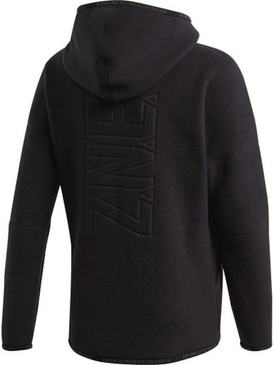 Adidas Cardigan pentru copii Cardigan pentru copii Fleece cu glugă Negru Z.N.E