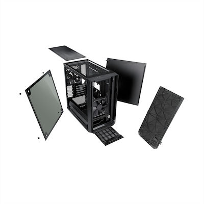 Fractal Design Meshify C Mini Dark Tempered Glass Midi Tower Computer Case with Window Panel Black