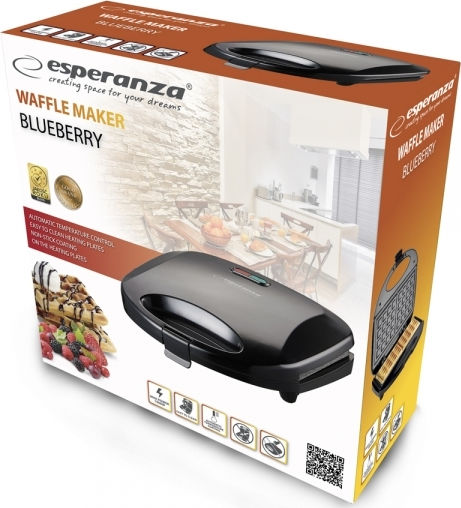 Esperanza Blueberry Гофретник за Квадратни Гофрети 2 Места 1000W