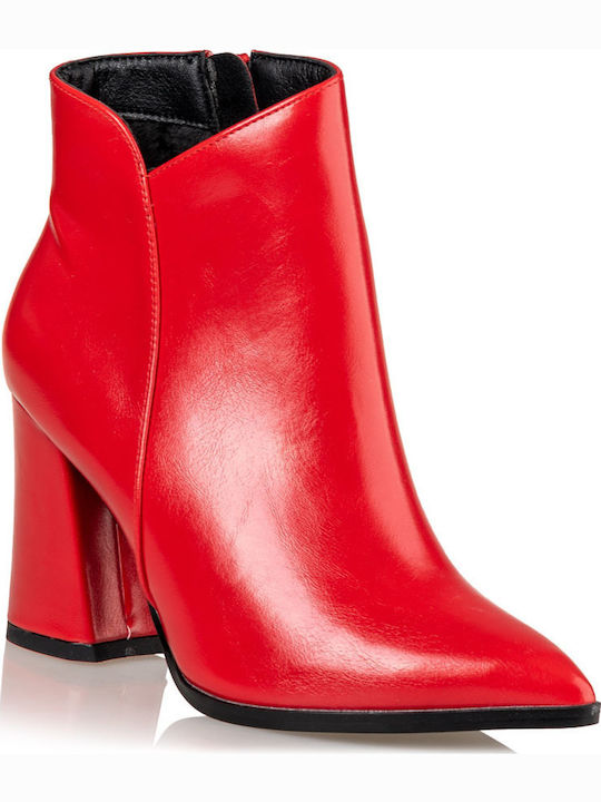 Envie Shoes Women's Ankle Boots with High Heel Red