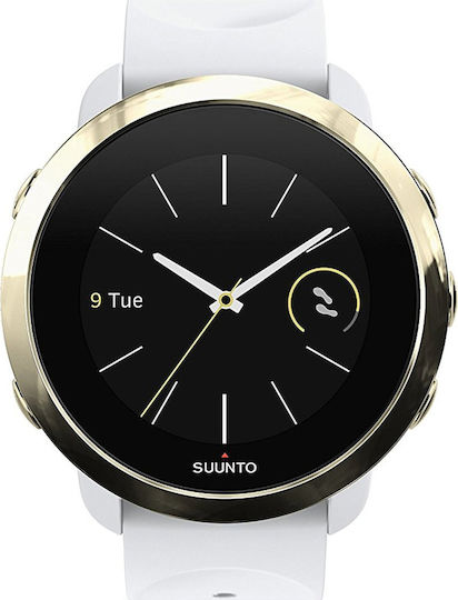 Suunto 3 Fitness Edelstahl 43mm Wasserdicht Smartwatch mit Pulsmesser (Weiß)