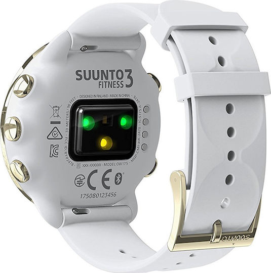 Suunto 3 Fitness Edelstahl 43mm Wasserdicht Smartwatch mit Pulsmesser (Weiß)