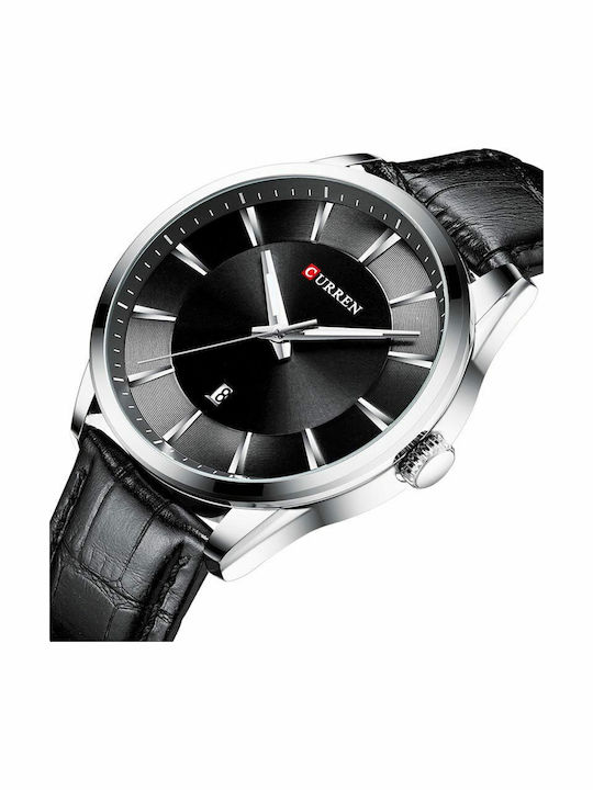 Curren Men's Watch 45mm Battery with Leather Strap Black