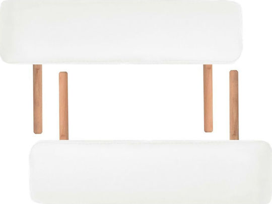 vidaXL Wooden Portable/Folding White Massage and Physiotherapy Bed 190x66cm 2 Positions with 10 cm thickness.