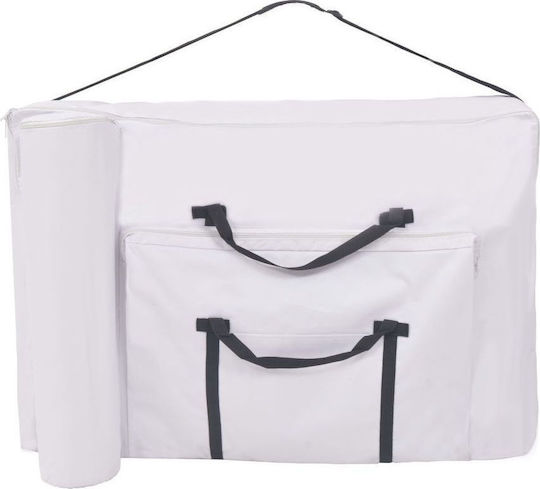vidaXL Wooden Portable/Folding White Massage and Physiotherapy Bed 190x66cm 2 Positions with 10 cm thickness.