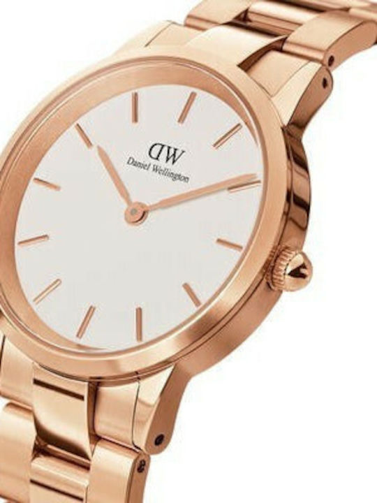 Daniel Wellington Iconic Link Ceas de Damă cu Rose Gold Brățară Metalică