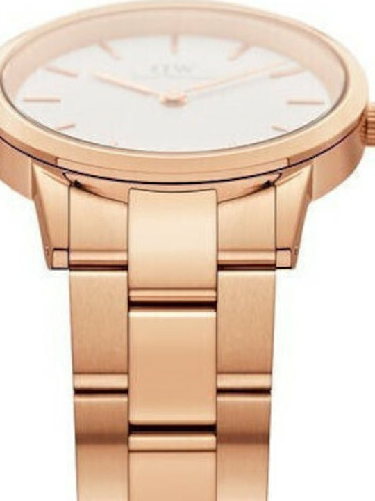 Daniel Wellington Iconic Link Ceas de Damă cu Rose Gold Brățară Metalică