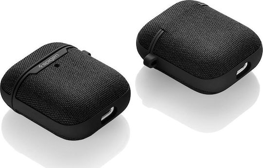 Spigen Urban Fit Case Silicone with Hook in Black color for Apple AirPods 1 / AirPods 2