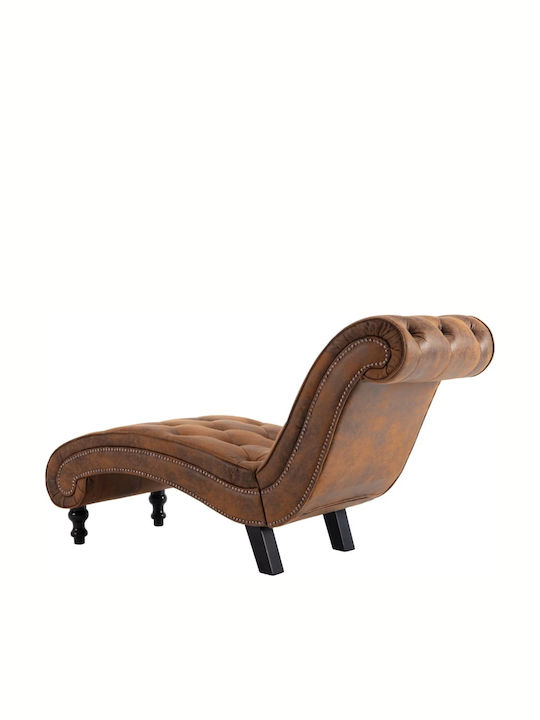 Vintage Recliner Chesterfield Kunstleder Braun L145xW52xH77cm